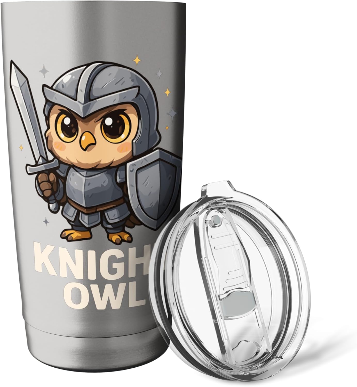 Cute Knight Owl Stainless Steel Insulated Tumbler - Image 5