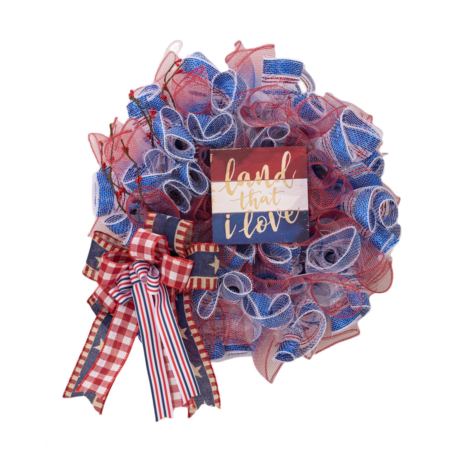 Tsophreniq Independences Day Wreath Patriotics Wreath for Front Door Holiday Hangings Ornamet 4th of Julys Memorials Day Decors Independences for Front Door