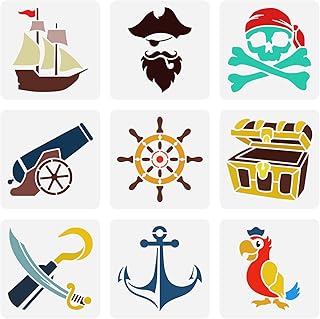 30+ Home Bar Designs With Unique Pirate-Themed Decor 110 FINGERINSPIRE 9 Pcs Pirate Theme Stencil Sets 5.9x5.9 inch Pirates Mache...