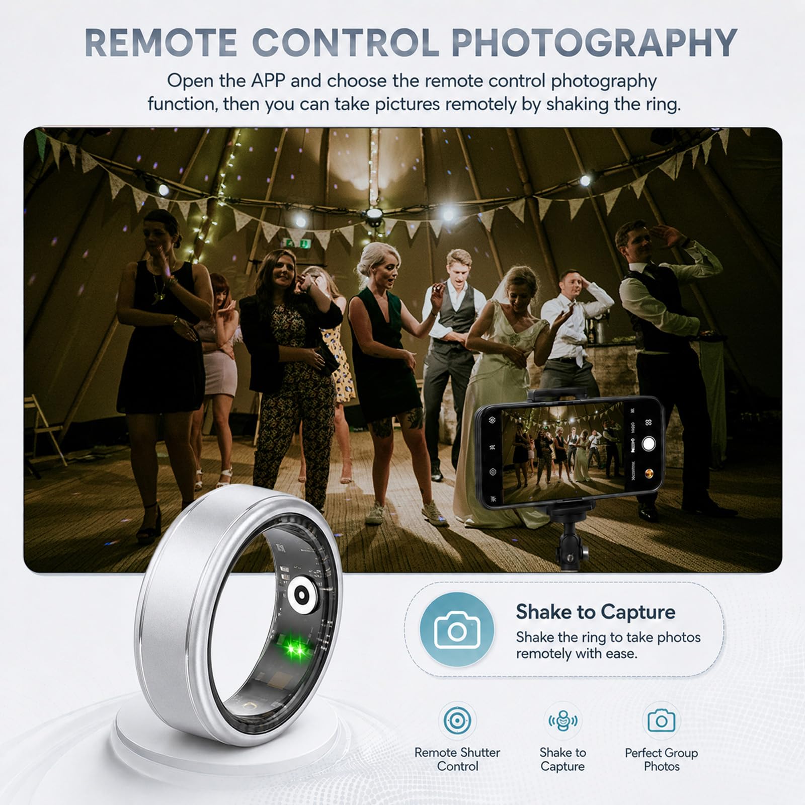 Anillo inteligente para mujeres y hombres, IP68, resistente al agua, con frecuencia cardíaca, oxígeno en sangre y monitor de sueño, anillo de seguimiento de salud compatible con iOS y Android, sin