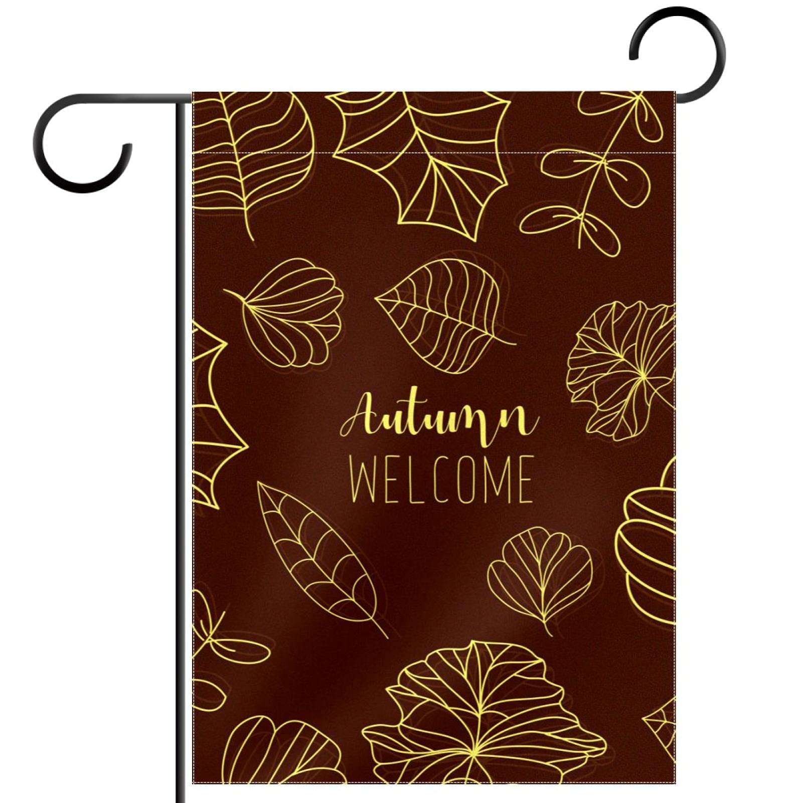 Drapeau de bienvenue en automne pour jardin 30x45 cm double face