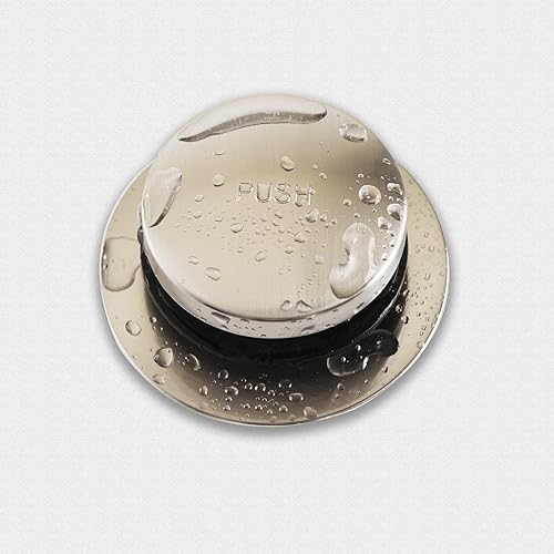 Miniatura 2 de Tapón de drenaje de bañera de punta con buje de plástico ABS, se adapta a interiores de 1-12 pulgadas o 1-38 pulgadas, fácil de instalar, níquel