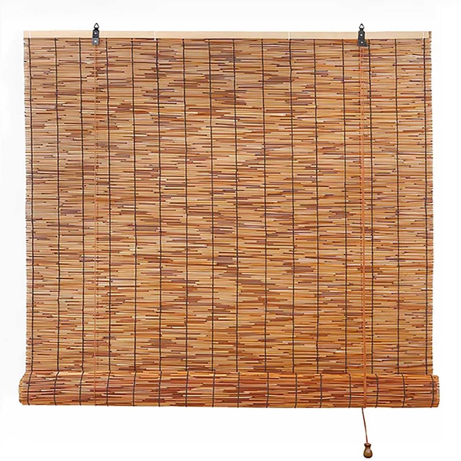 Generico Persiana in bambù Naturale, Tenda a Pacchetto Oscurante e Traspirante, Protezione UV per Finestre di Casa, Design Vintage in Legno, Facile Montaggio