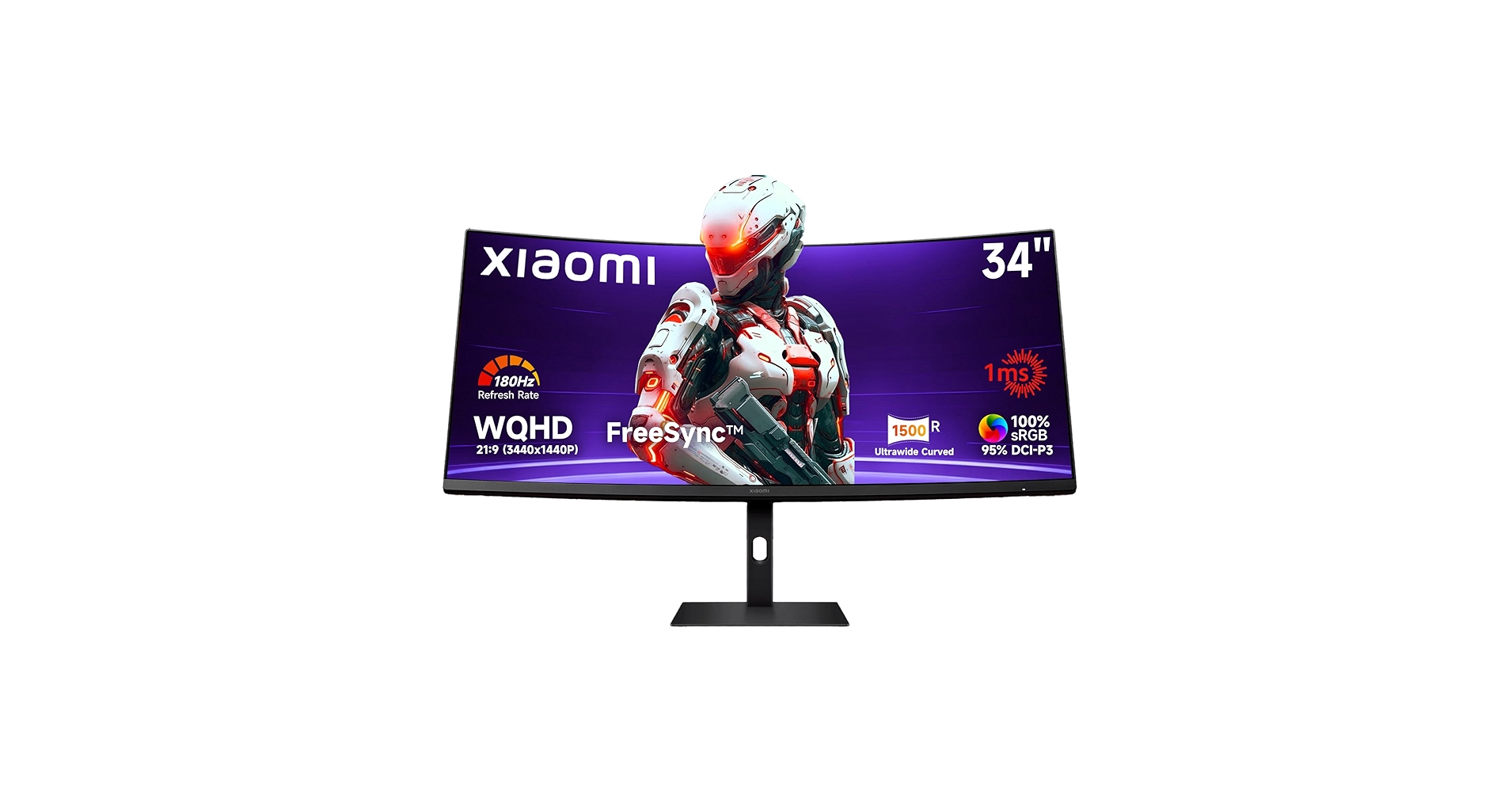 Amazon.com: XIAOMI 34 inch 180Hz Curved Gaming Monitor, 1ms 1500R