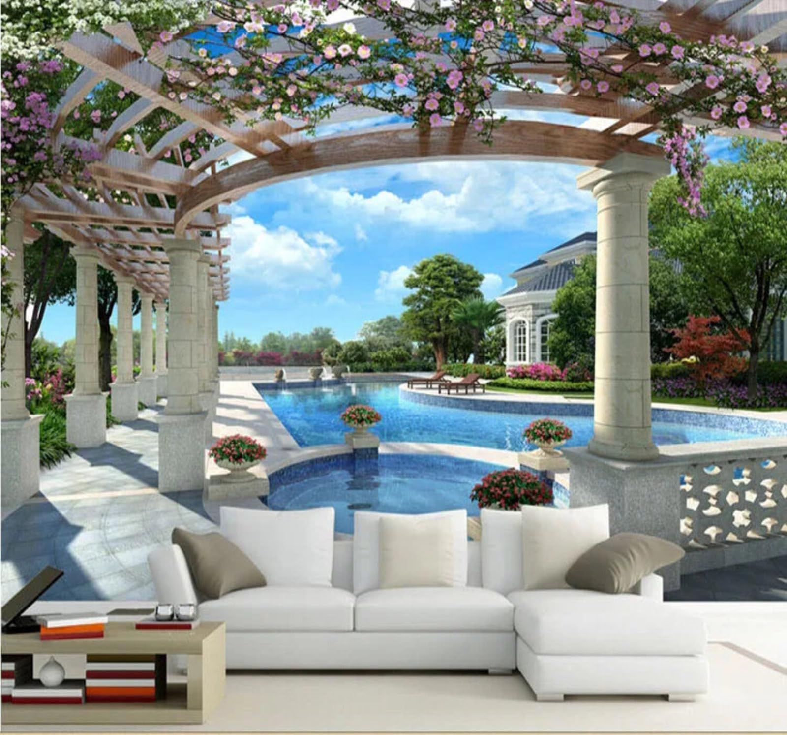 Wallpaper-3D-Xlm 250Cm×170Cm(B×H) Beautiful Corridor Plants Vines Landscape 3D Wallpaper Easy Install Feature Office Living Room Sofa Bedroom Tv Background Wall Decoration-250Cm×170Cm