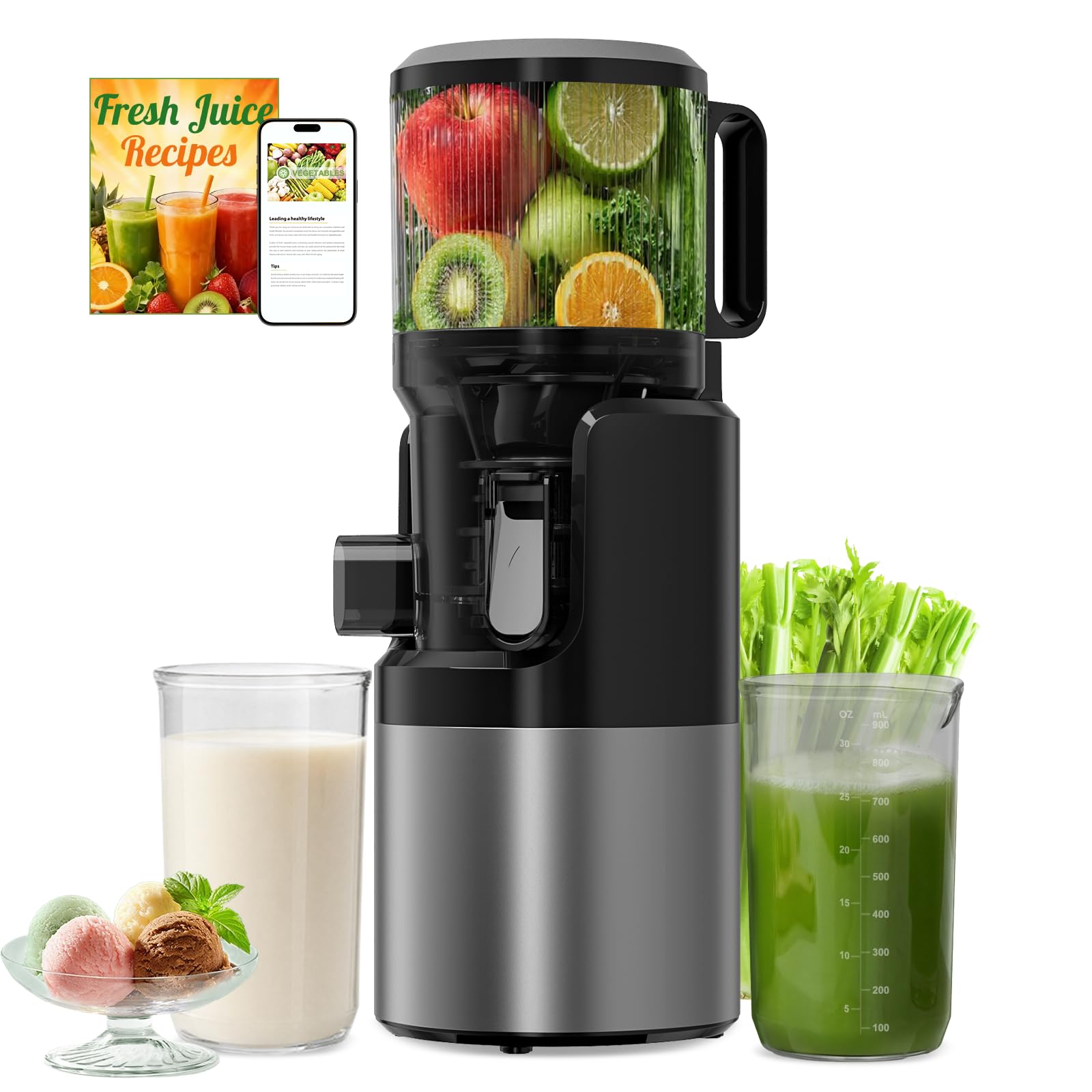 XTKKGFBIR 3-in-1 Cold Press Juicer