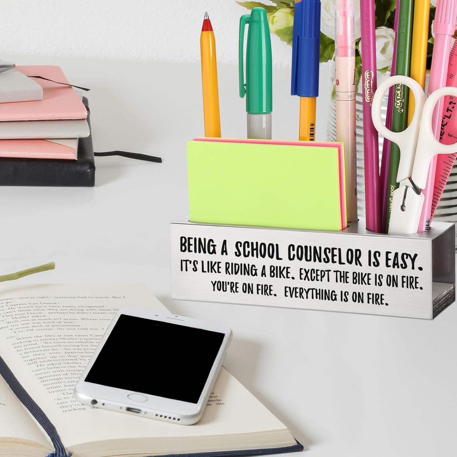 School Counselor Appreciation Gift, School Guidance Counselor Gifts, Back to School Gift for School Counselor, Guidance Counselor Thank You Gifts, Multi-Functional Pencil Holder for Desk XB483 - Image 5