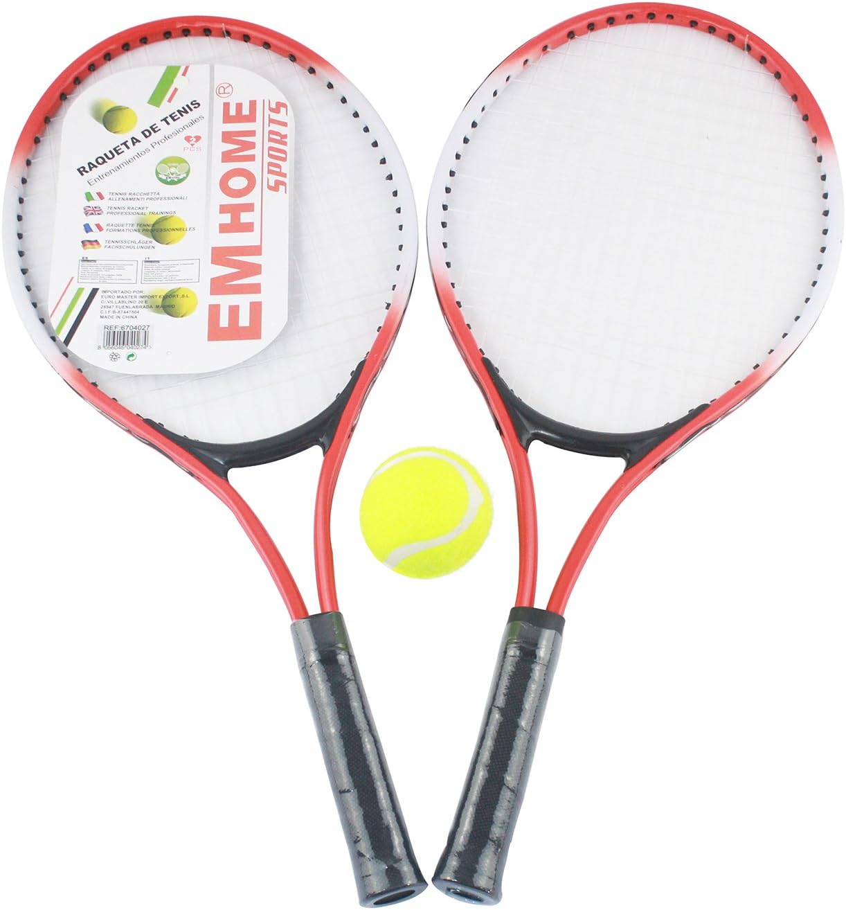 EM HOME sports EM Home Kit 2 Tennis Rackets, Unisex, Bats and Ball, carrying case, for Professional Training.