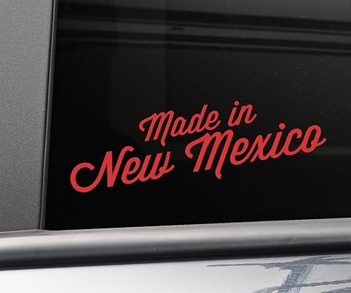 Calcomanía de vinilo Made in New Mexico para laptop, coche, camión, parachoques ventana, 7.5 x 2.5 pulgadas, rojo