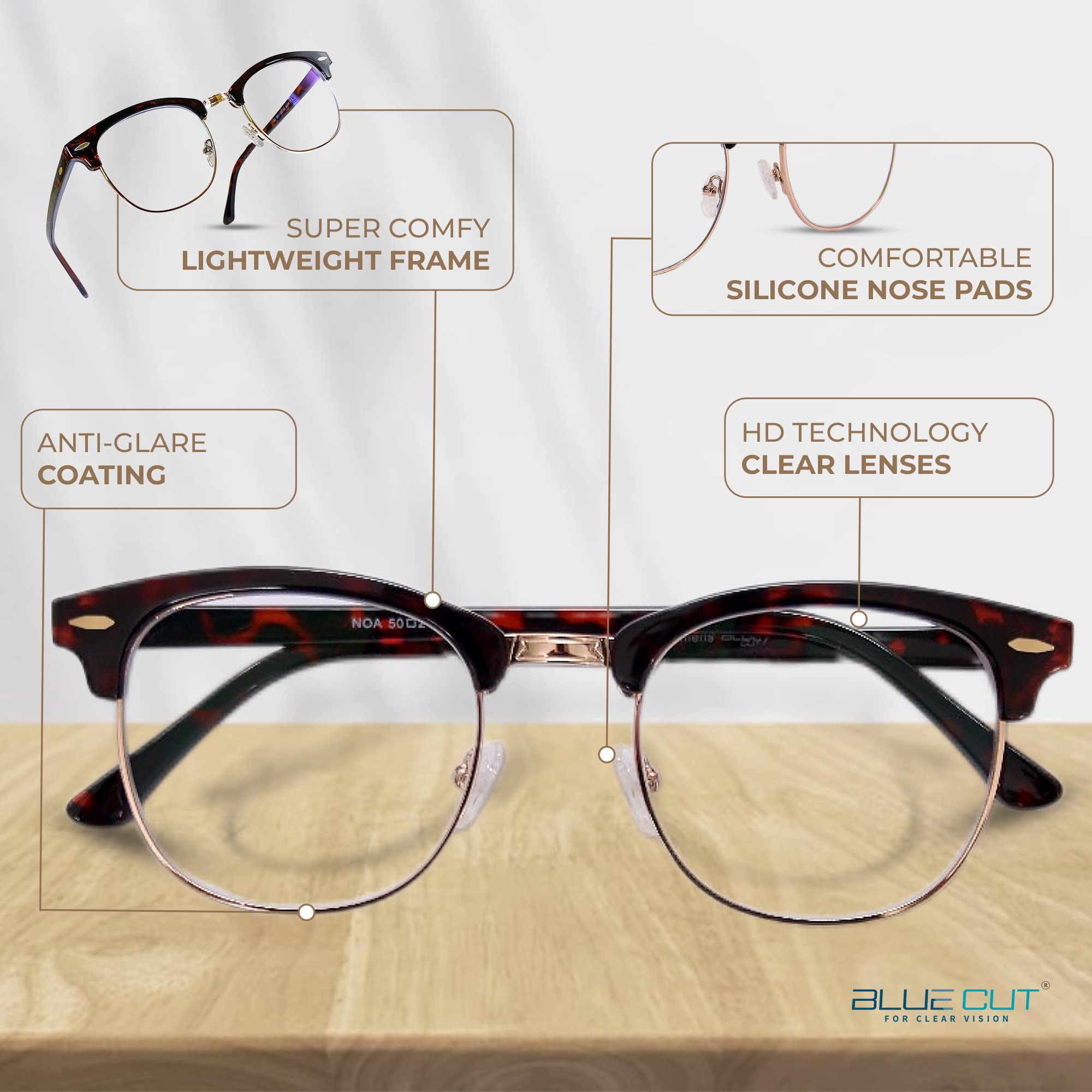 BLUE CUT Lunettes Anti-Lumière Bleue - Les Lunettes D'Ordinateur Anti-Fatigue Empêchent Les Maux De Tête Lunettes De Jeu En Intérieur unisexe-adulte