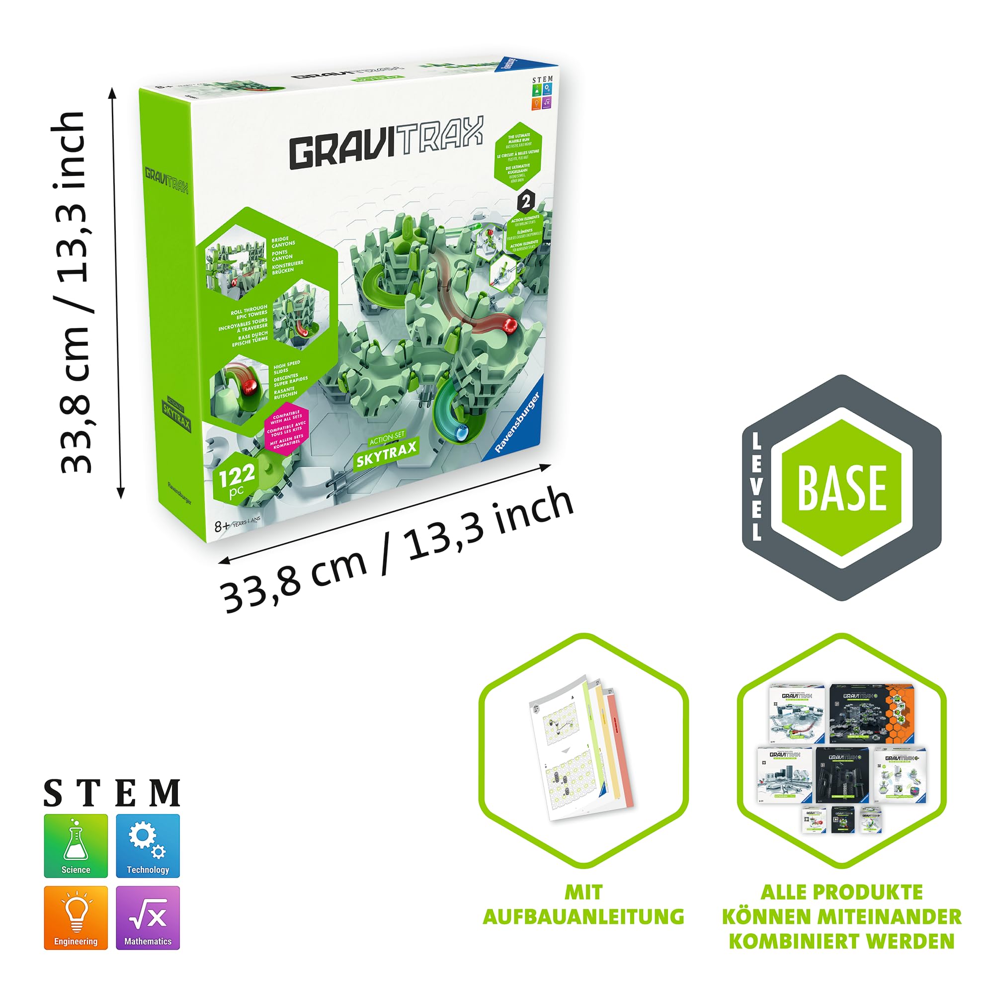 Ravensburger GraviTrax Action-Set Skytrax– Innovative Kugelbahn neuen Funktionen – Murmelbahn & Konstruktionsspielzeug ab 8 Jahren, kombinierbar mit Allen GraviTrax Produkten
