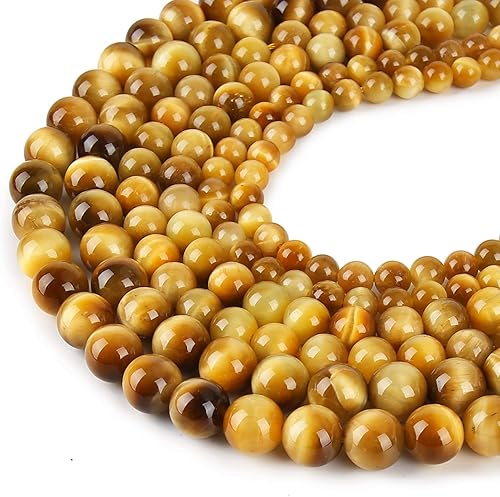 Miniatura 7 de Cuentas naturales de ojo de tigre rosa intenso, cuentas sueltas redondas de grado AAA, 0.315 in, 100 unidades de opciones de lote a granel, cuentas