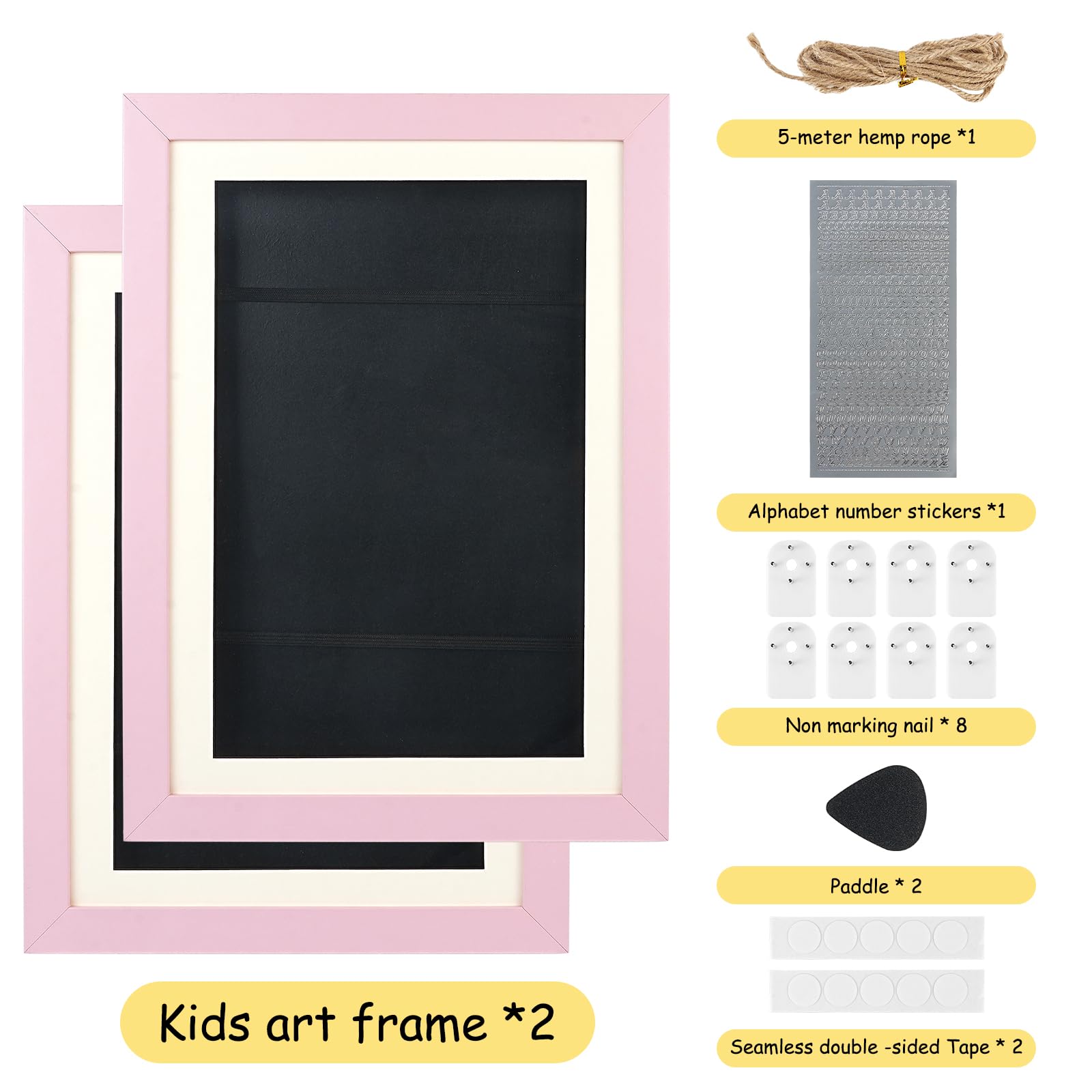 Kids Art Frame, 2 PACK Kids Artwork Display Frame Front Opening A4 Picture Frame - Image 3