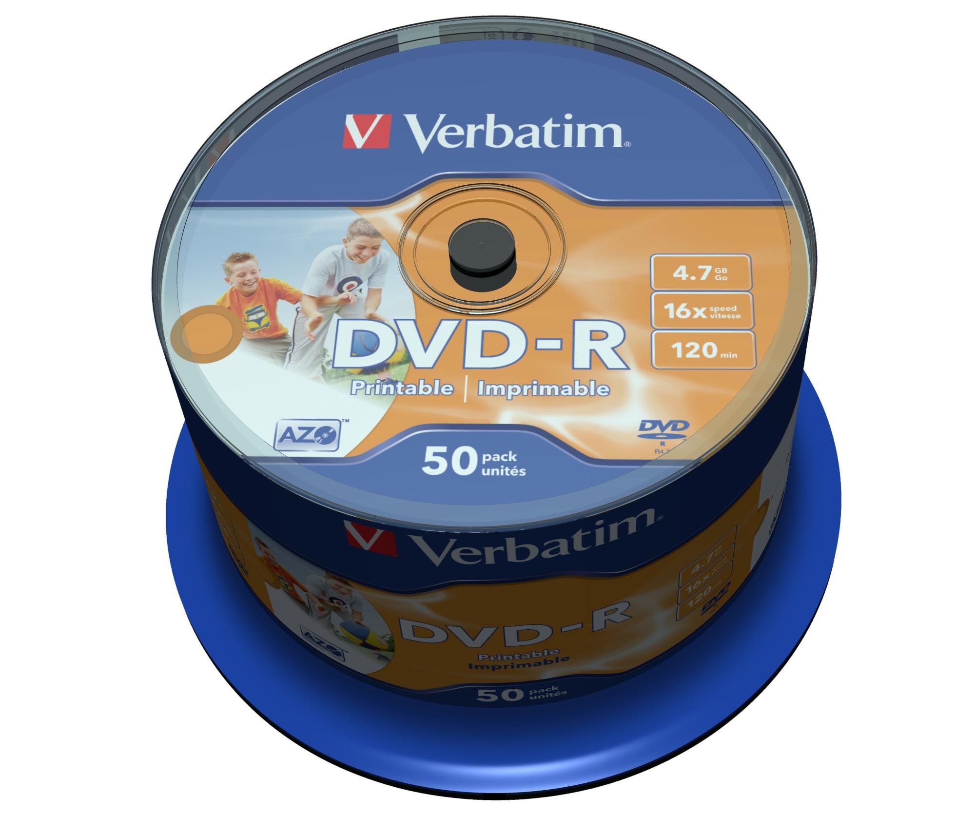 Verbatim43533 DVD-R 4.7GB 16x Printable 50 Pack Spindle