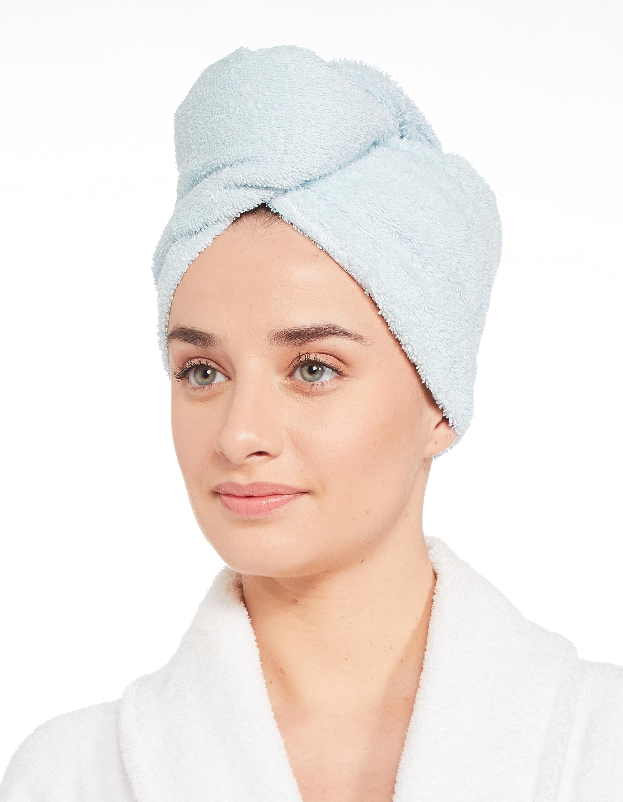 100% Cotton Hair Towel Wrap | Set of 2 | 380 GSM (Purple + Light Blue)