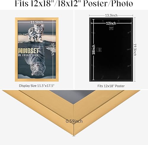 Vista 351 de Marco gris rústico de 18 x 24 pulgadas, marco para póster de 18 x 24 pulgadas, color gris envejecido, grande, retro, natural, 24 x 18 pulgadas