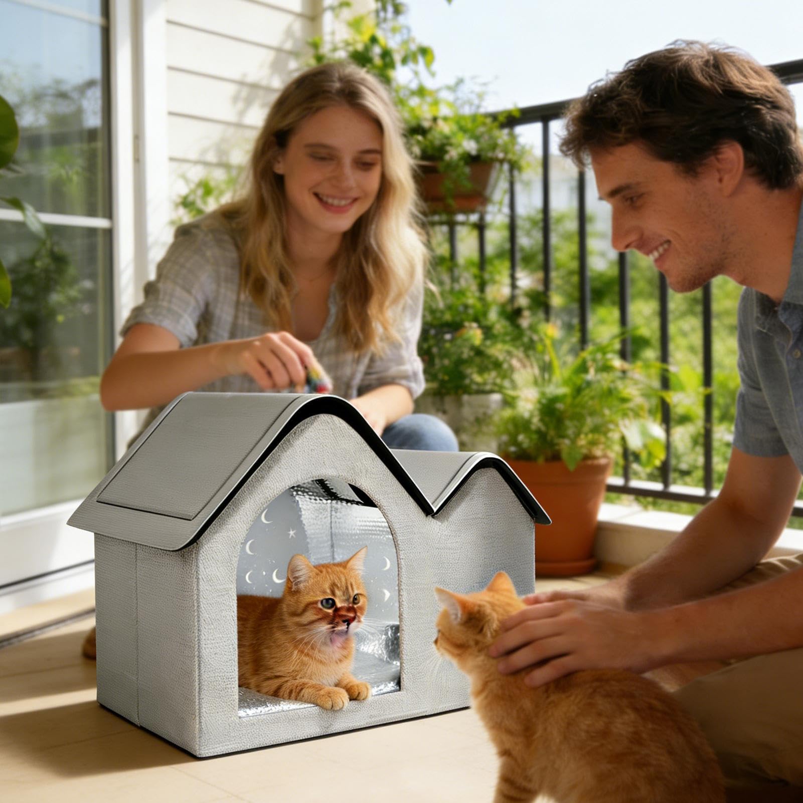 Casa rinfrescante per gatti | Rinfrescante Pieghevole per Gatti e Cani - Cuccia per Cane con Pacchetto Ghiaccio - per Esterno e Interno Estate Cortile Campeggio Viaggio Giardino
