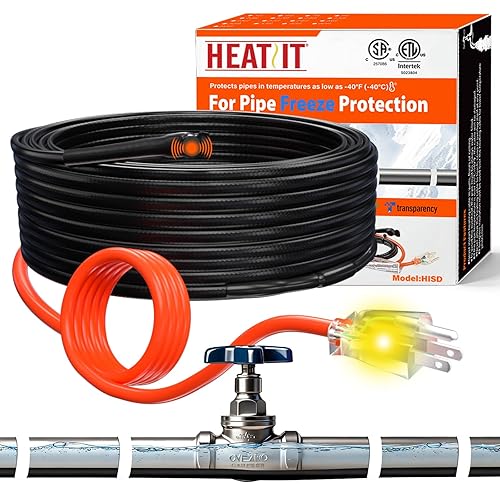 HEATIT Water Line Heat Tape - All-Season Pipe Freeze Protection,