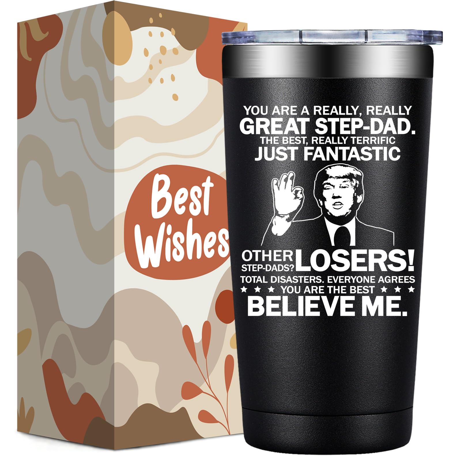 Grifarny Step Dad Gift from Daughter, Son - Fathers Day, Christmas,Gifts for Stepdad, Bonus Dad - You Are a Really Really Great Stepdad Tumbler Cup