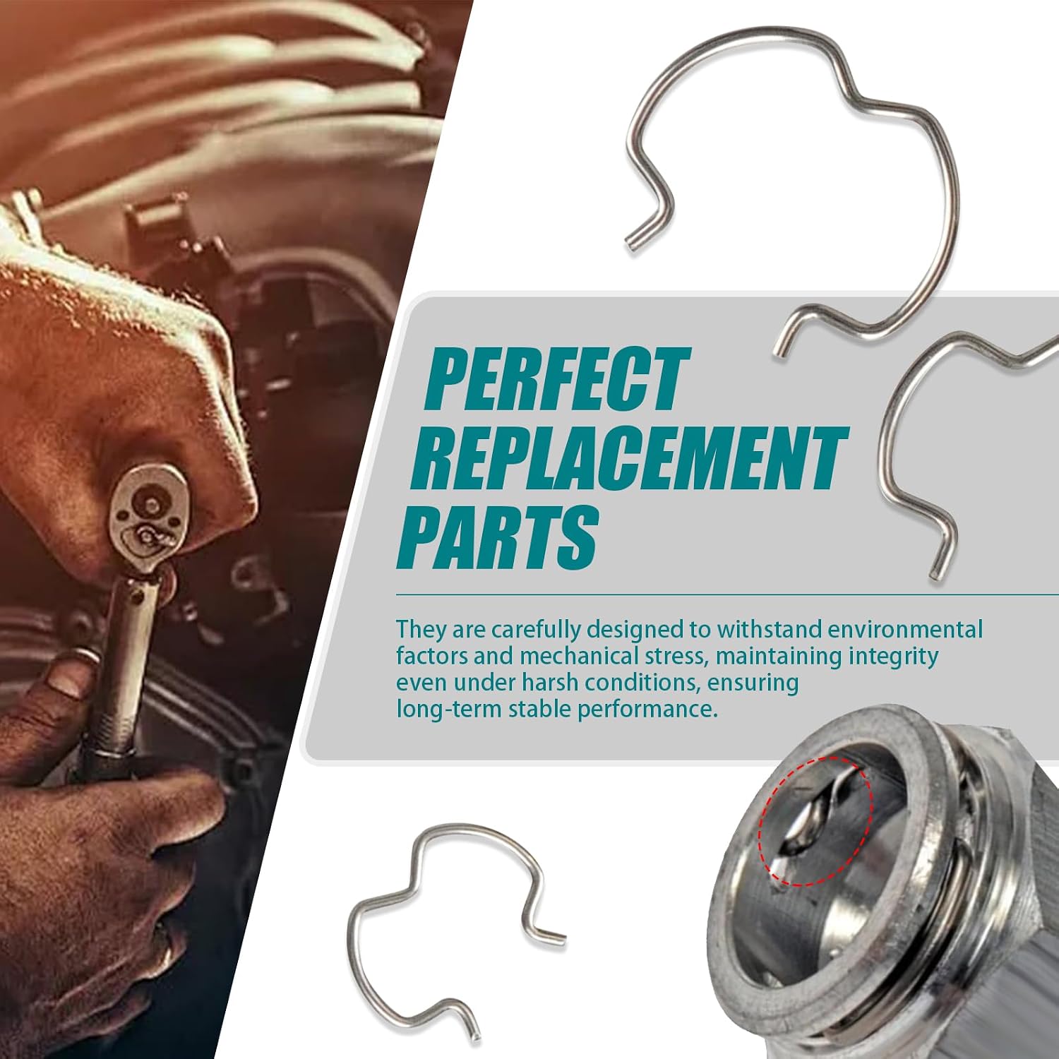 18 PCS 800-801 Quick Coupler Clips, 3/8" 1/2" 5/8" 3 Different Size Metal Transmission Cooler Wire Clip, Multi-Functional Replacement Tuning Accessory for Most Cars (Silver) image 4