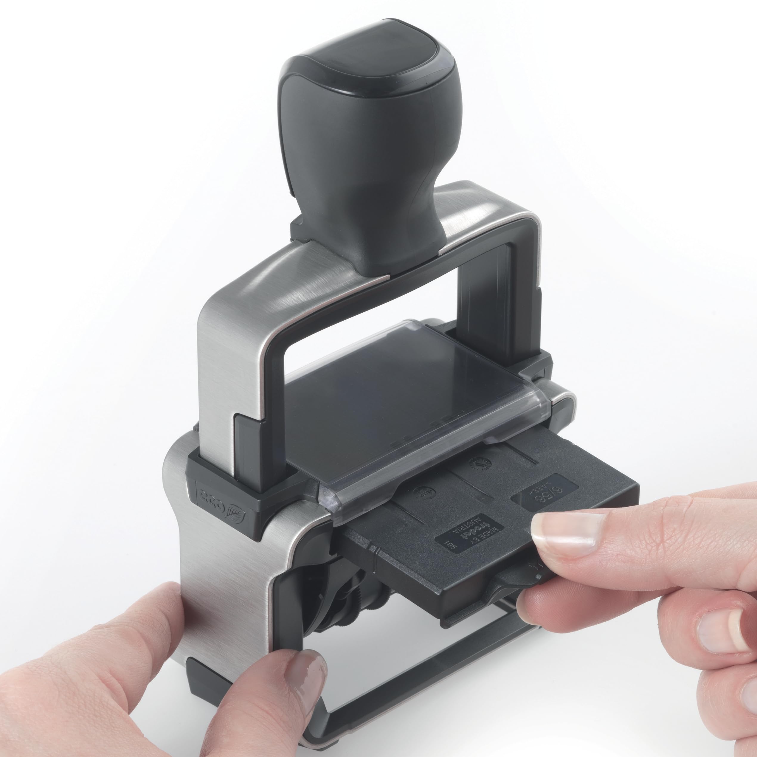 Wareneingangskontrolle Stempel – Trodat Professional 5208 Firmenstempel 68 × 47 mm – fertige Vorlage mit schwarzem Abdruck – Lagerstempel für Wareneingang, Qualitätskontrolle, MHD, Temperatur, HACCP