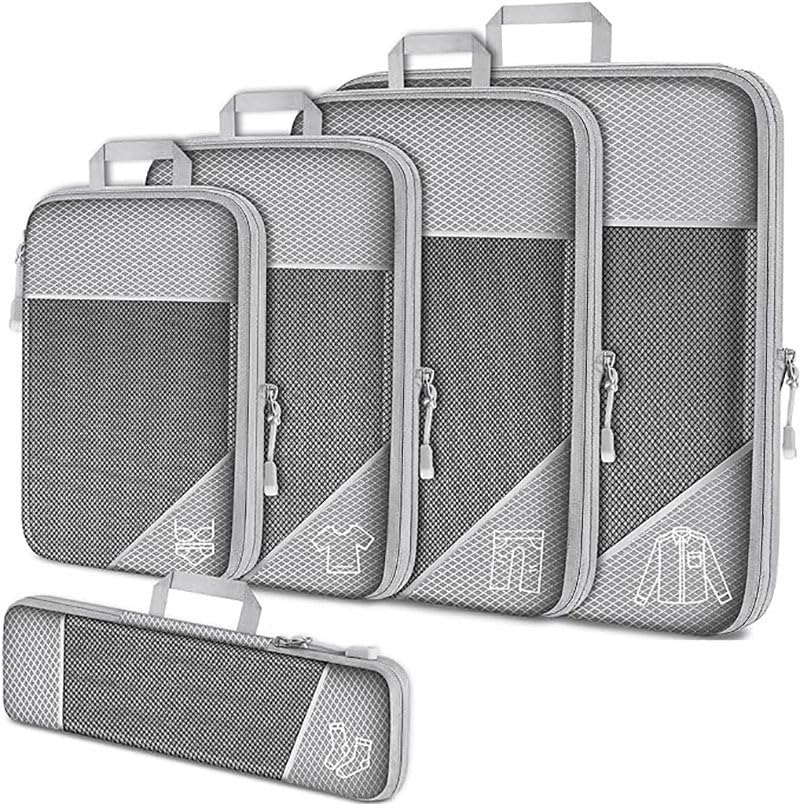 Sac de rangement de voyage de compression emballage extensible léger lot de 5