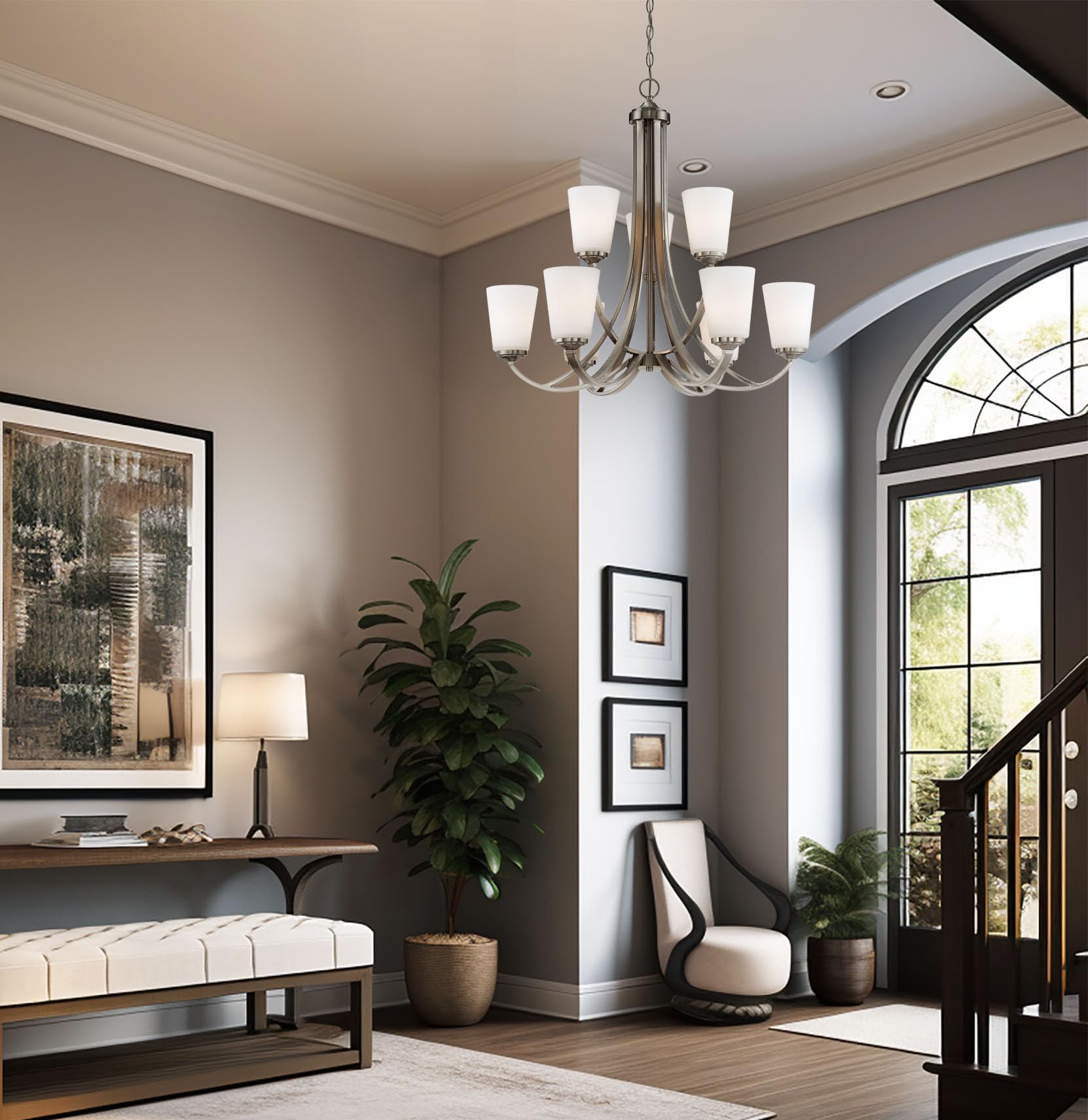 Minka Lavery 4969-84 Overland Park 2-Tier Chandelier, 9-Light, 900