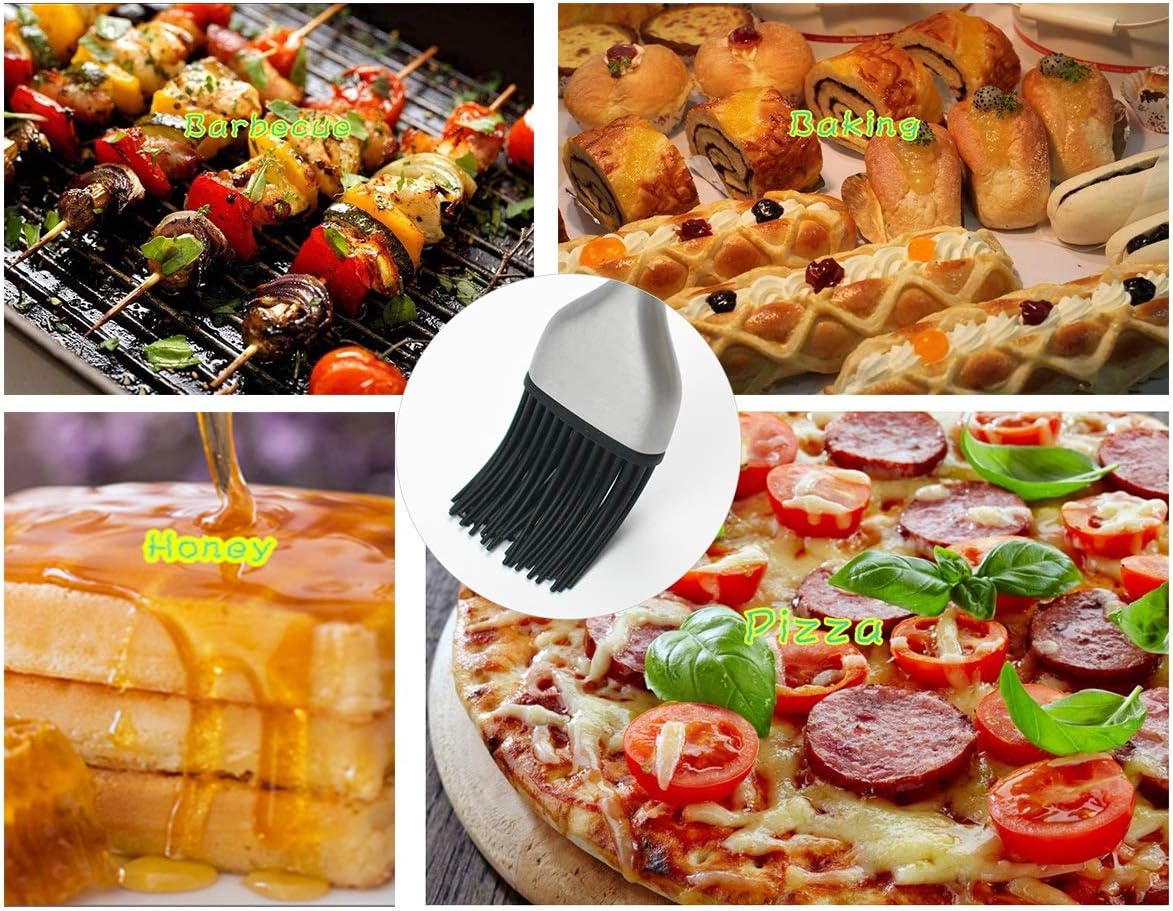 CloceanBrand Basting Brush for Cooking and Grill,BBQ and Pastry Brush for Baking,12 Inch Stainless Steel with 1 Back up Silicone Basting Brush Head(Red),Ideal Cooking Brush for Sauce : Patio, Lawn & Garden