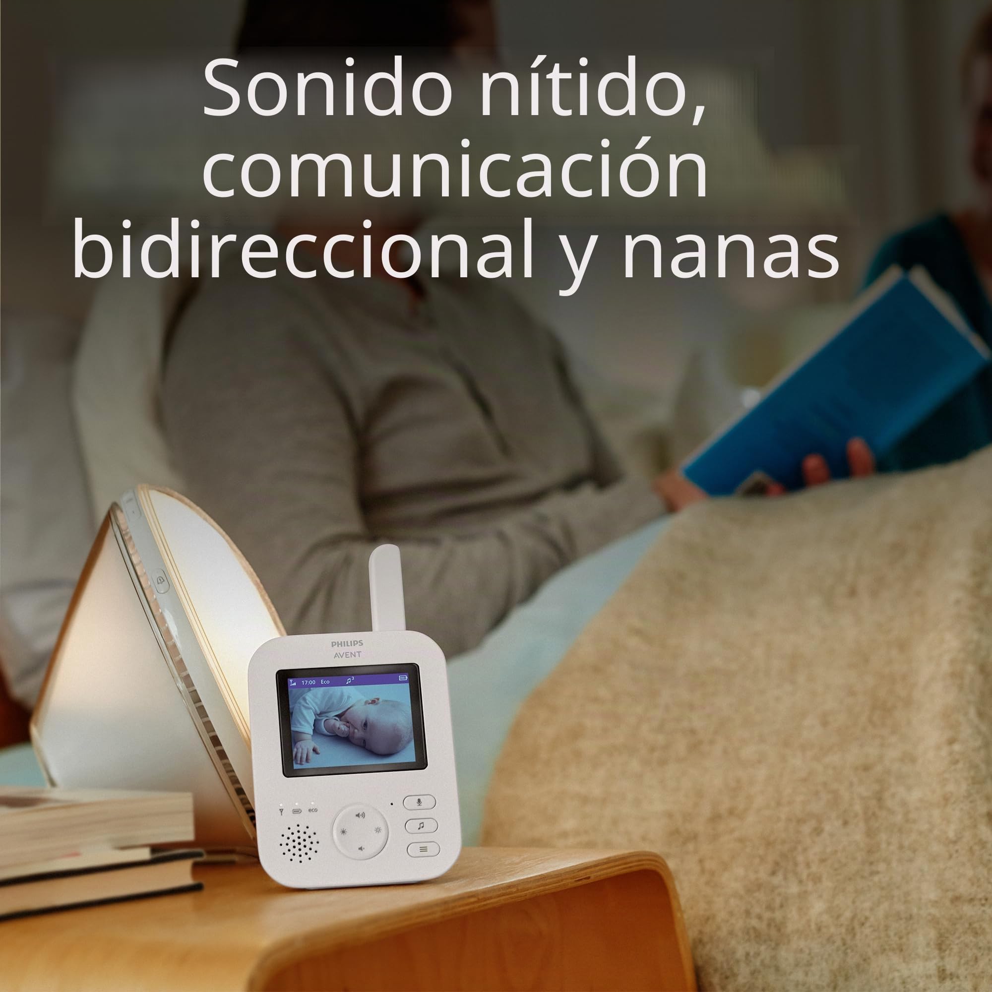 Philips Avent Monitor avanzado de Video para bebé, Monitor Privado y Seguro con cámara y Audio en Color Crema Coral, Pantalla de 2.8 Pulgadas (7.1 cm), Zoom x2, visión Nocturna, Audio de 2 vías