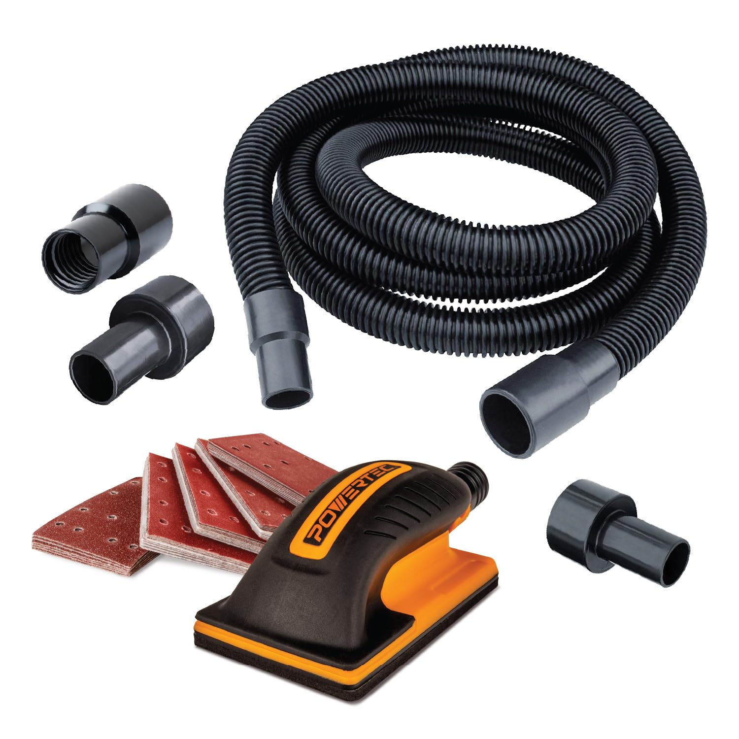 POWERTEC Vacuum Sanding Block - Dust-Free Sanding -8
