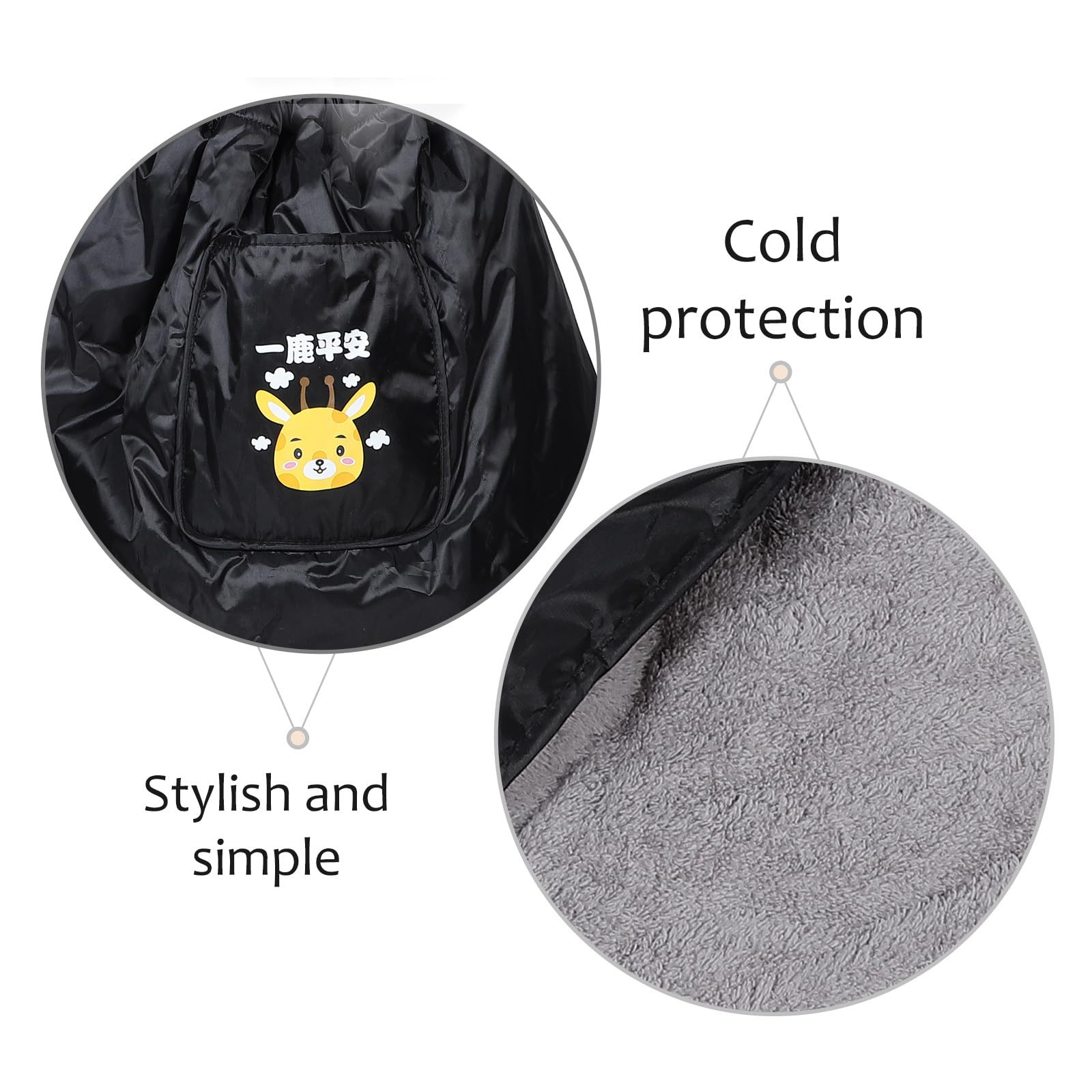 Hemobllo Copertura Gambe e Design Minimalista Nero Lunghezza Regolabile in Cotone Peluche Protezione Termica Antivento per Scooter Elettrico per Uso Urbano