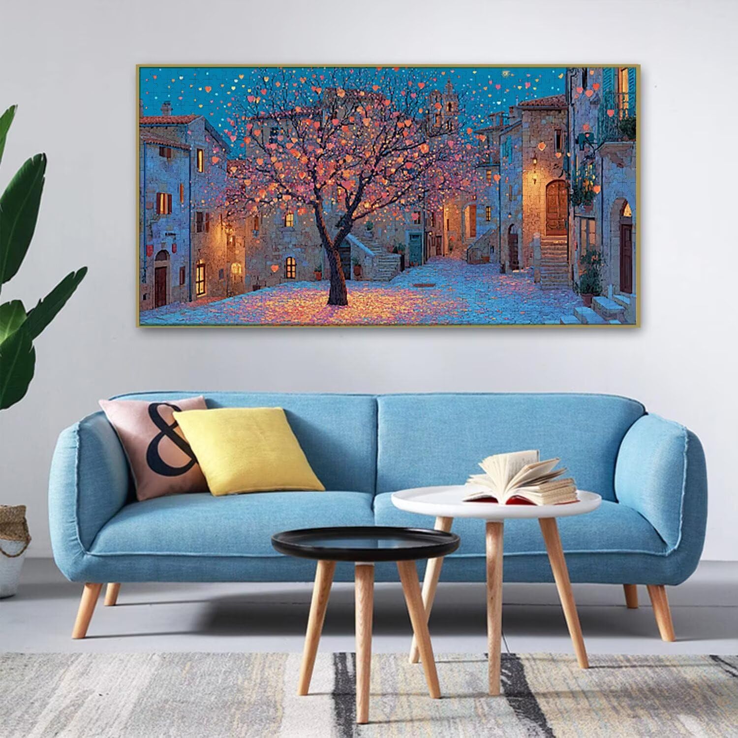 Widok ulicy drzewo - Puzzle 900 sztuk dla dorosłych - Puzzle DIY, kreatywna rozrywka, nowoczesna sztuka, klasyczne puzzle dla dorosłych i nastolatków w wieku 12 lat, pomysł na prezent dla mężczyzn i