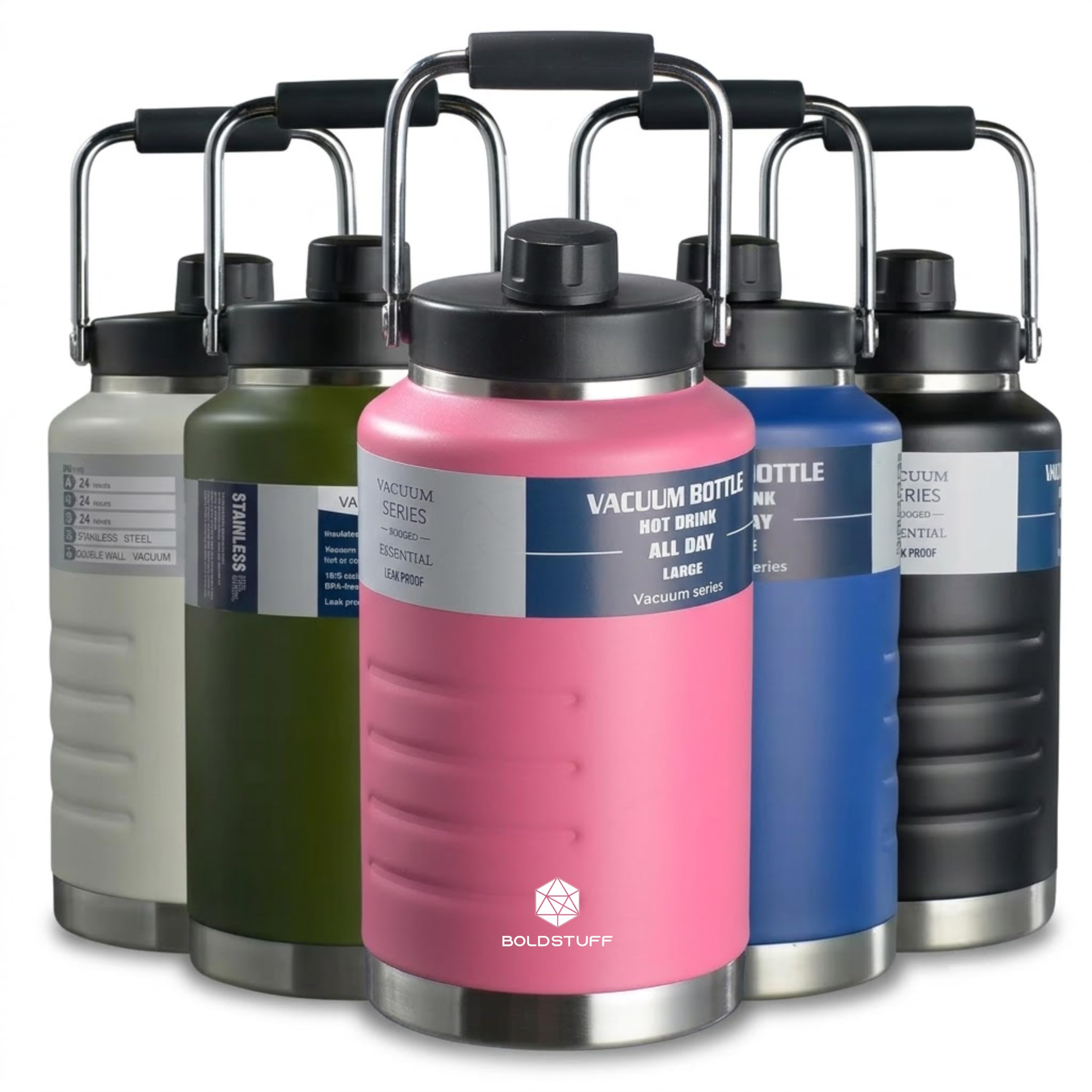 BOLDSTUFF Thermosteel Water Jug Insulated Tumbler with Magnet Lid 2100ml, Water from Bottle for Travel, Home, Office, School, Gym, Hotel and Dhaba 12+ Hours Hot and 18+ Hours Cold (Pink)