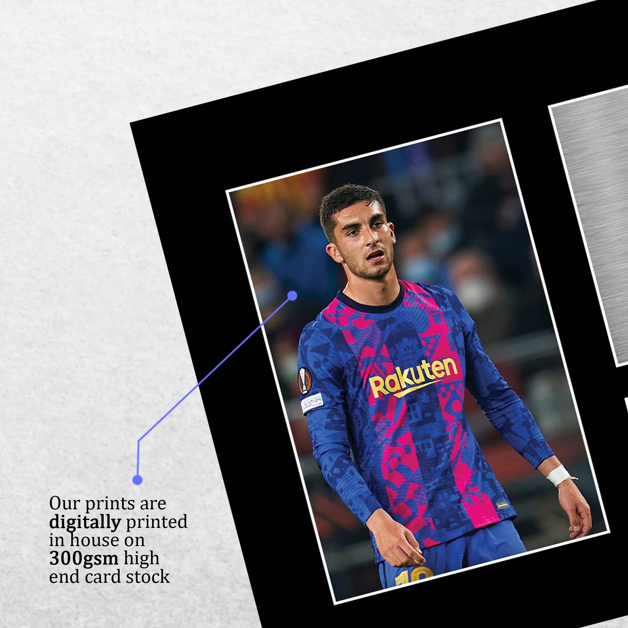 HWC Trading A4 Ferran Torres Barcelona Regali Stampati Autografo Firmato Foto Per Gli Appassionati Di Calcio E Sostenitori