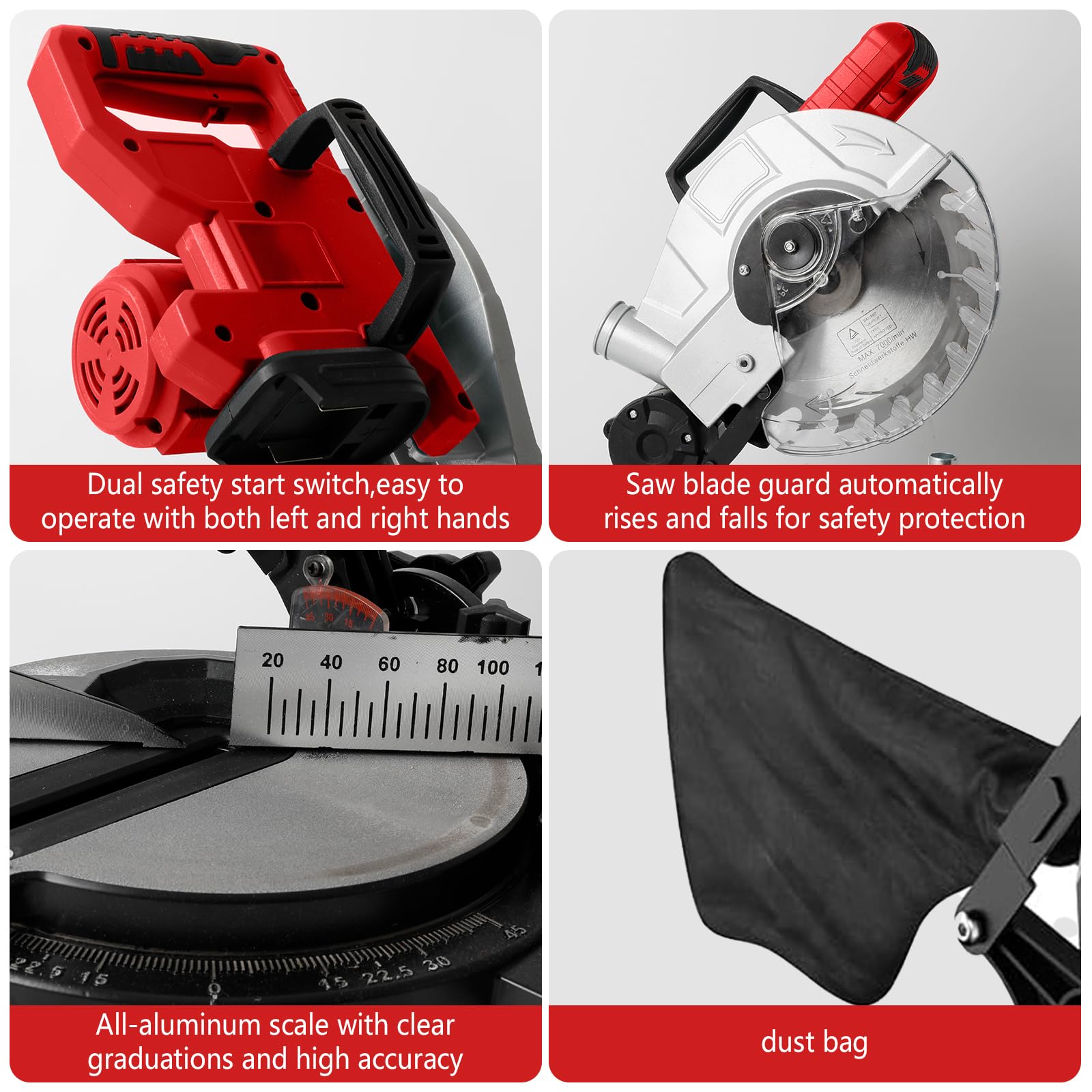 Milwaukee 18V Scie à Onglet Radiale sans Fil 210mm Tête inclinable 45° Sac à poussière Bois Plastique Métal