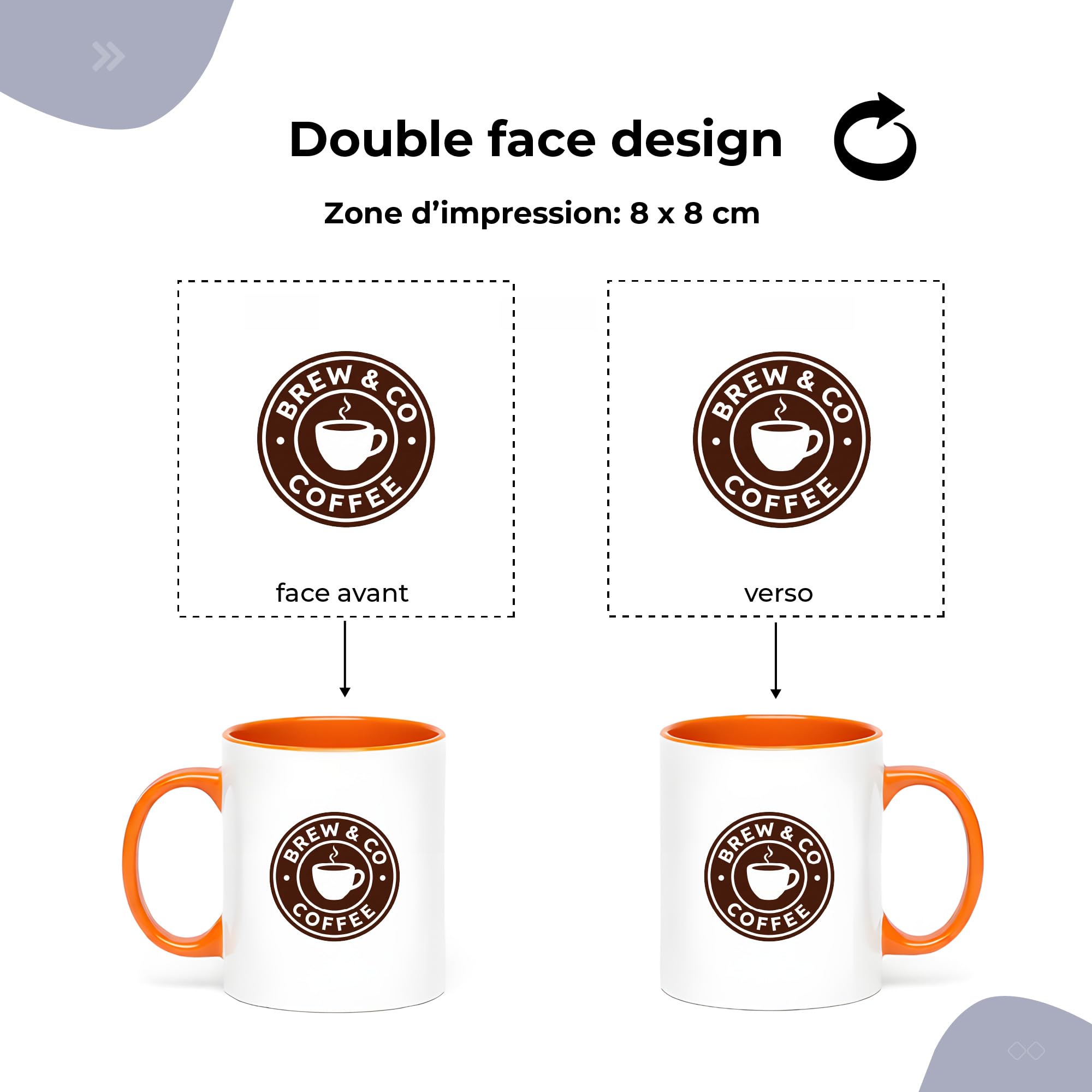 Cimpress Mug Personnalisable Photo Texte, 325 ml, Lot de 10, Orange | Tasse A Cafe Personnalisée Prénom, Tasses d'entreprise avec son propre logo, Cadeau d'Entreprise, Collègue