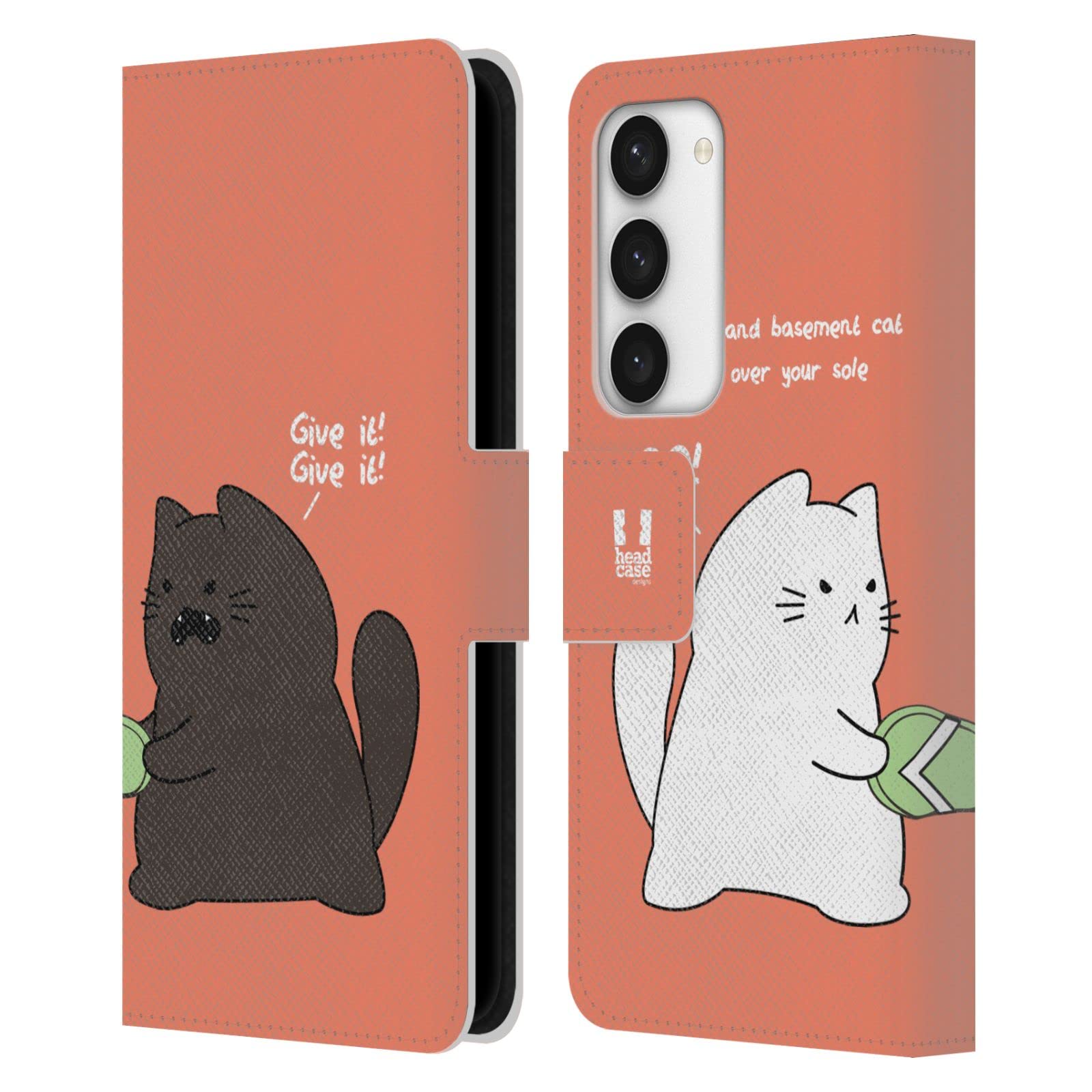 Étui portefeuille en cuir Combat Chat de Plafond Samsung S23 5G