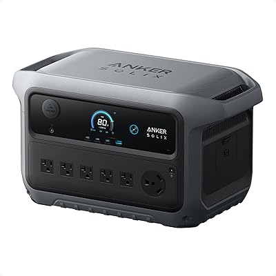 Anker SOLIX C2000 Gen 2 Portable Power Station with Expansion Battery, 2,400W (Peak 4,000W) Solar Generator, Full Charge in 58 Min, 4096wh LiFePO4 Battery for Home Backup, Power Outages, and Camping