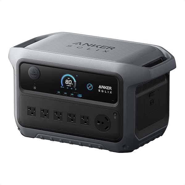 Anker SOLIX C2000 Gen 2 Portable Power Station with Expansion Battery, 2,400W (Peak 4,000W) Solar Generator, Full Charge in 58 Min, 4096wh LiFePO4 Battery for Home Backup, Power Outages, and Camping