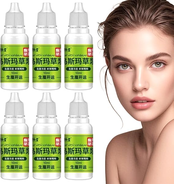 6PCS Usma Grass Extract Essence for Eyelash Eyebrow Growth, Cilia Nourishing Liquid Serum