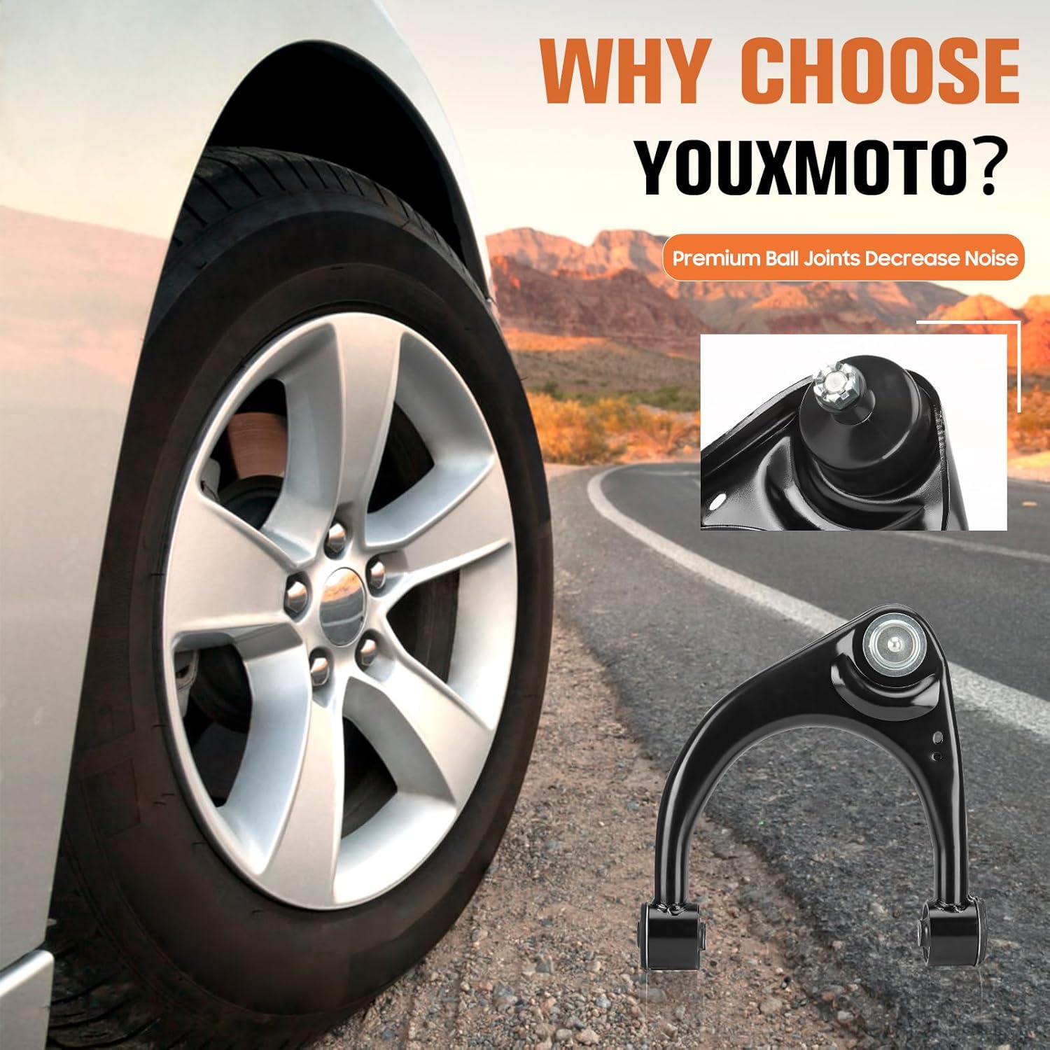 Front Upper Driver Passenger Side Control Arms Kits Fit for Toyota Tundra 2007-2019, Sequoia 2008-2019 - 2pc Set