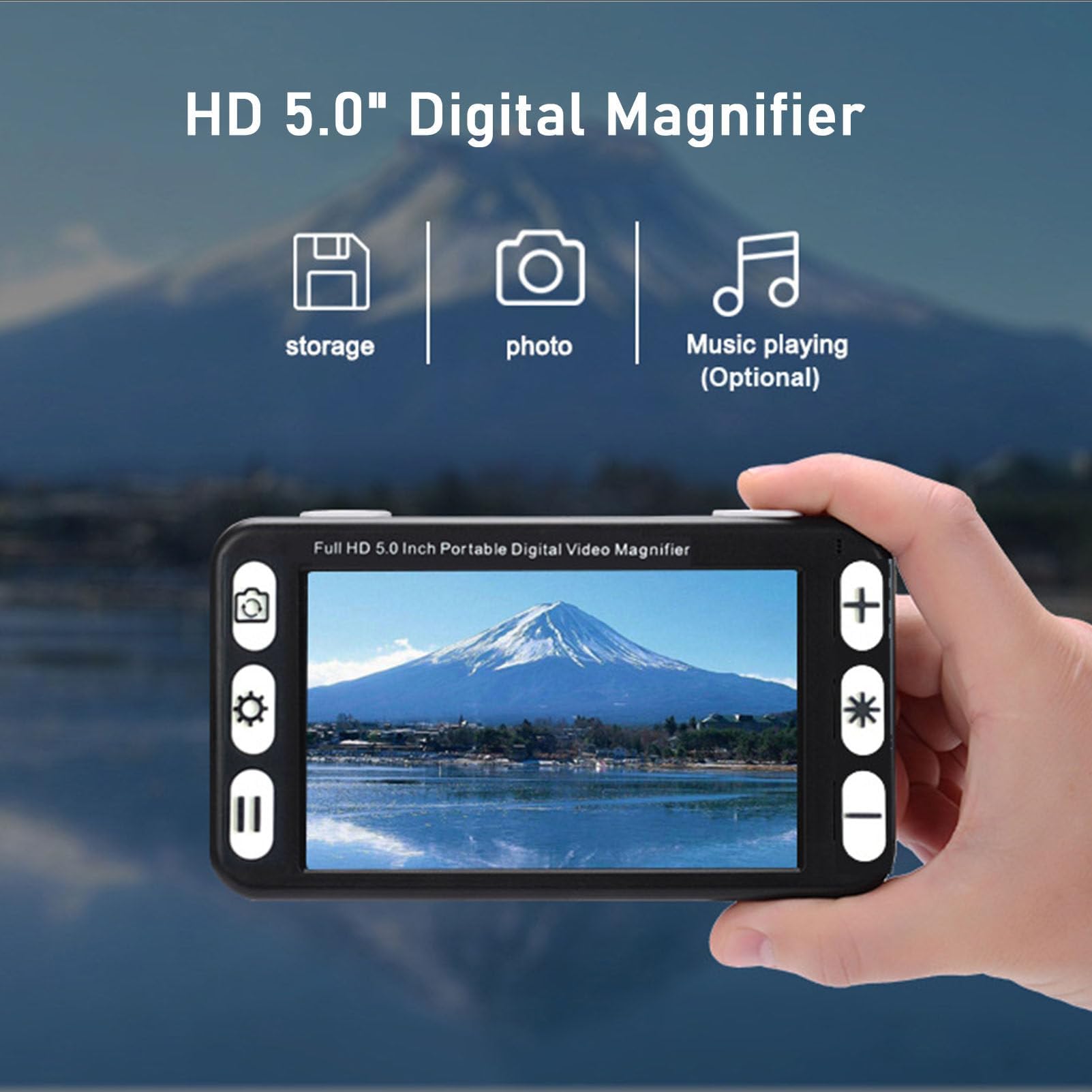Loupe vidéo numérique portable, aide à la lecture électronique de 5 pouces, sortie AV vers TV avec grossissement de 2x à 48x, 26 modes de couleur, pour les personnes âgées et les malvoyants (noir).