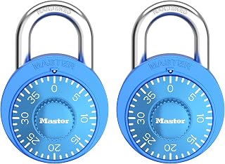 Master Lock Combination Padlock, Gym Locker Lock, 2-Pack, 1528BLUEC2