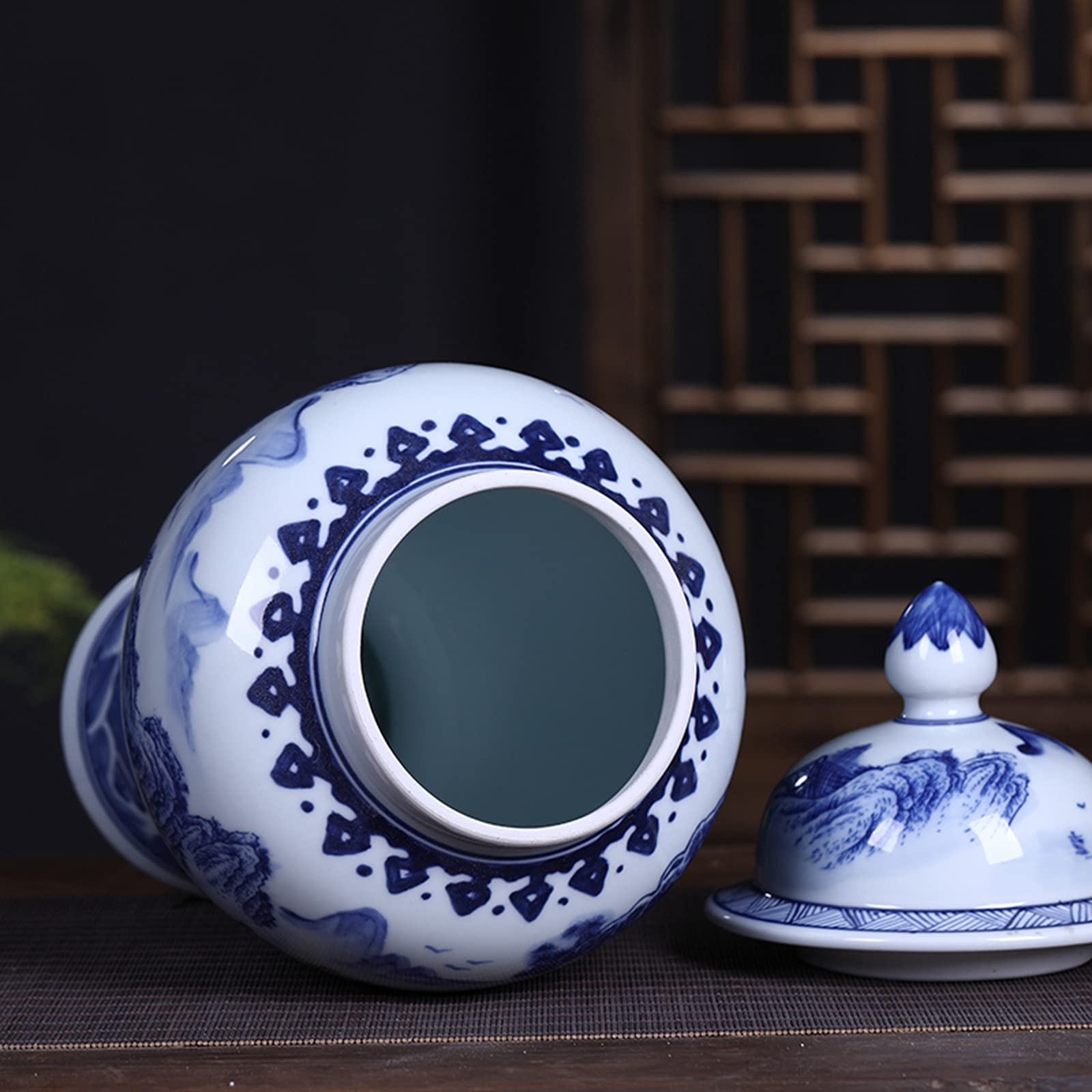 景徳鎮 青花山水花瓶 中国 陶磁器 工芸 - アートの友社 : くみあい