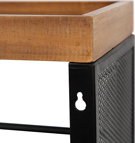 Miniatura 5 de Kate and Laurel Piazza - Carrito de almacenamiento delgado decorativo, 18 x 7 x 30 pulgadas, madera natural y negro, carrito decorativo estrecho con