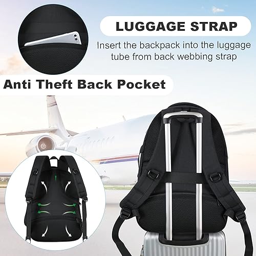 Miniatura 4 de ANKUER Mochilas para hombres y mujeres, mochila para laptop de hasta 15.6 pulgadas para viajes, mochilas con puerto de carga USB, mochila de trabajo