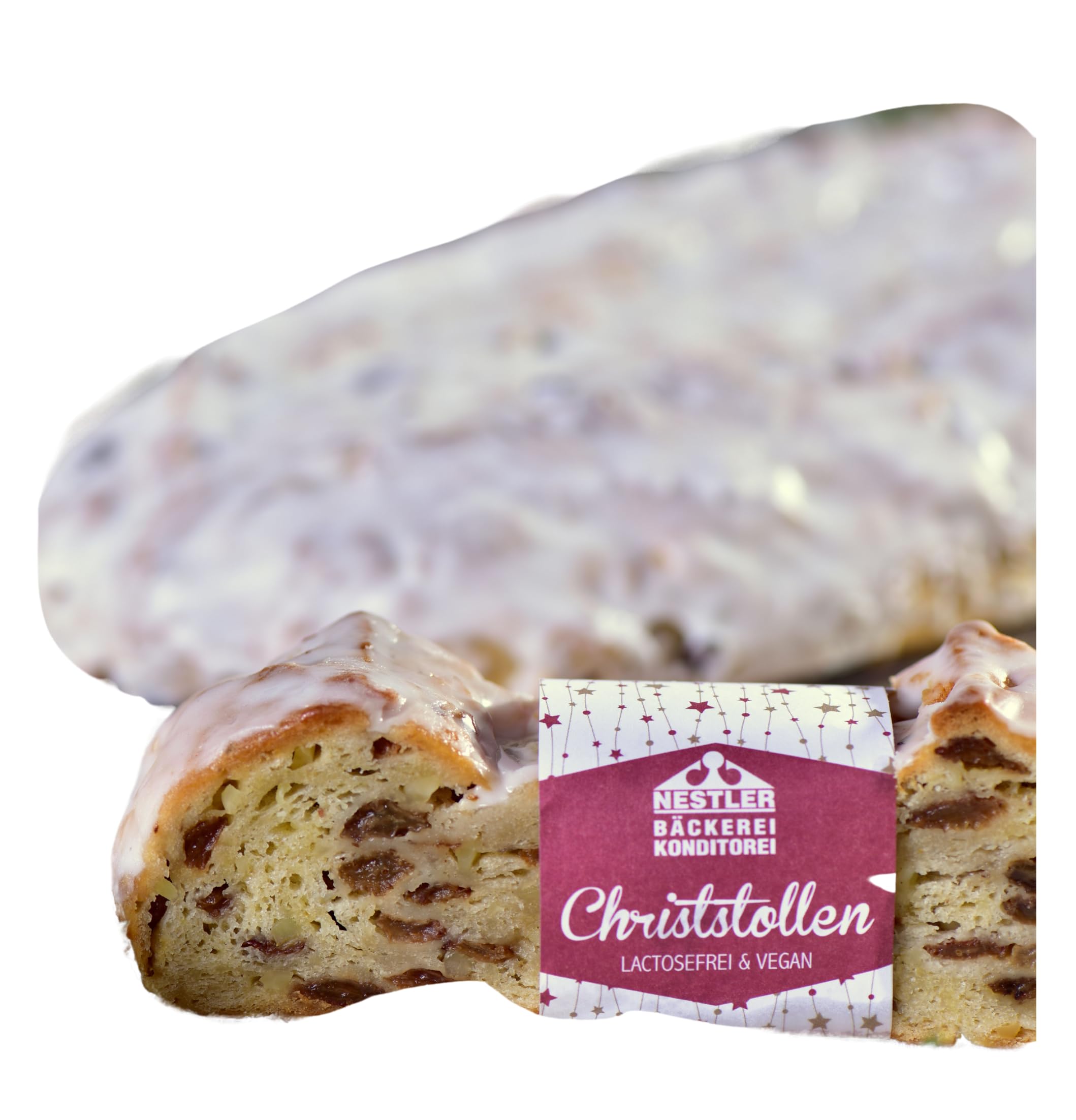 Bäckerei Nestler I Veggie Stollen I veganer & laktosefreier Christstollen I 1 kg I im Geschenkkarton vom Handwerksbäcker aus Sachsen
