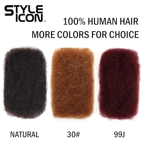 Miniatura 6 de Style Icon - 3 paquetes estilo Afro, cabello humano rizado, natural negro, trenzado. Extensiones de pelo rizado de cabello humano, para rastas