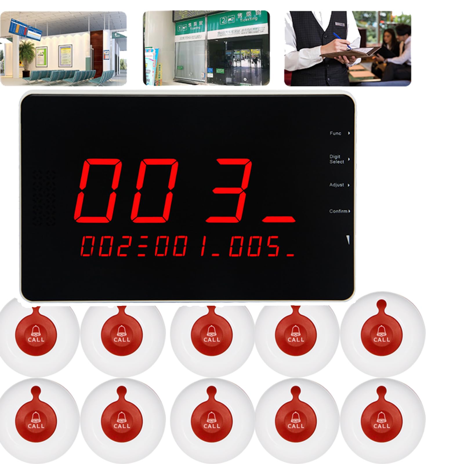 Bezprzewodowy Pager Restauracyjny (10 Pager/20 Pager) Duży Ekran (oglądanie Na Dużą Odległość) Odległość: 500 M Nadaje Się Do Kawiarni, Szkół, Szpitali,10