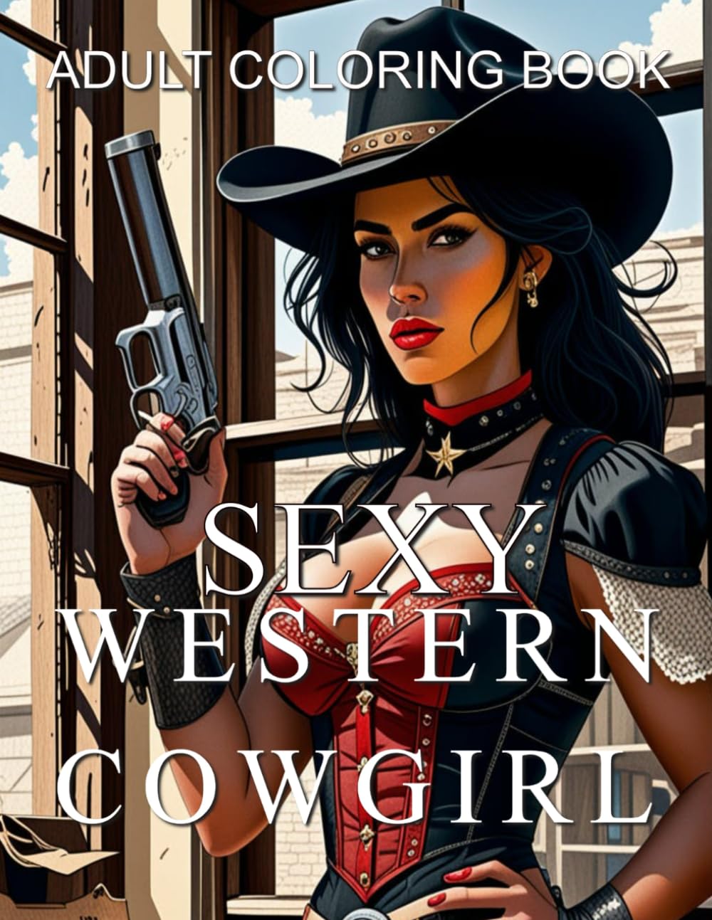 Sexy Western Cowgirl Coloring Book for Adults: Bold and Easy Cowgirl Designs for Stress Relief and Relaxation - Fun Wild West Illustrations for Adults, Teens & Seniors